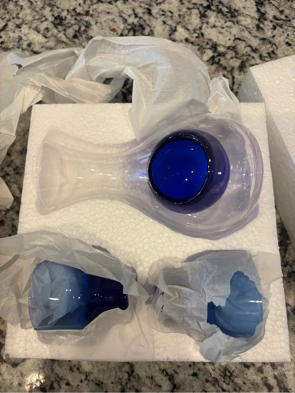 Ebros Japanese Traditional Toast Ceremony Blue Infused Glass Sake Set